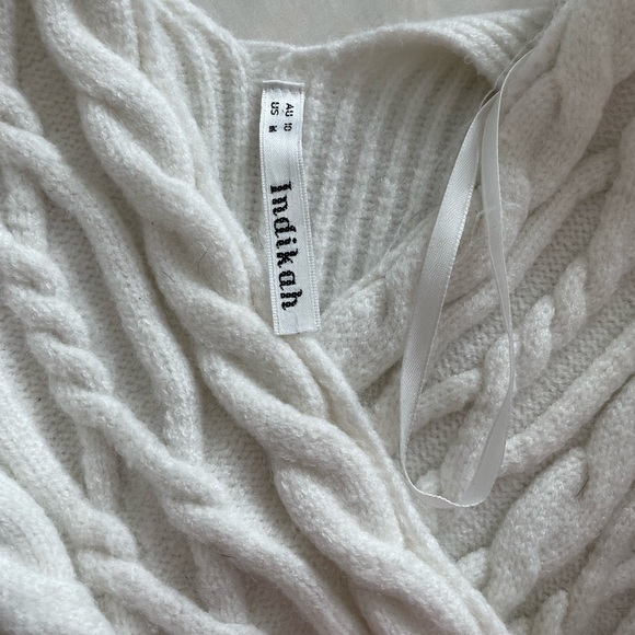 White Crossover Sweater - Picture 3 of 4